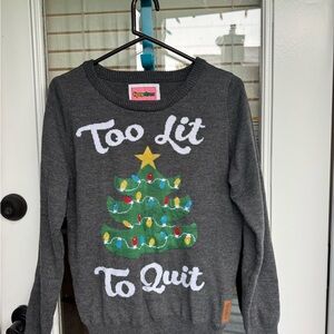 Tipsy Elves Too Lit To Quit, light up ugly Christmas Sweater